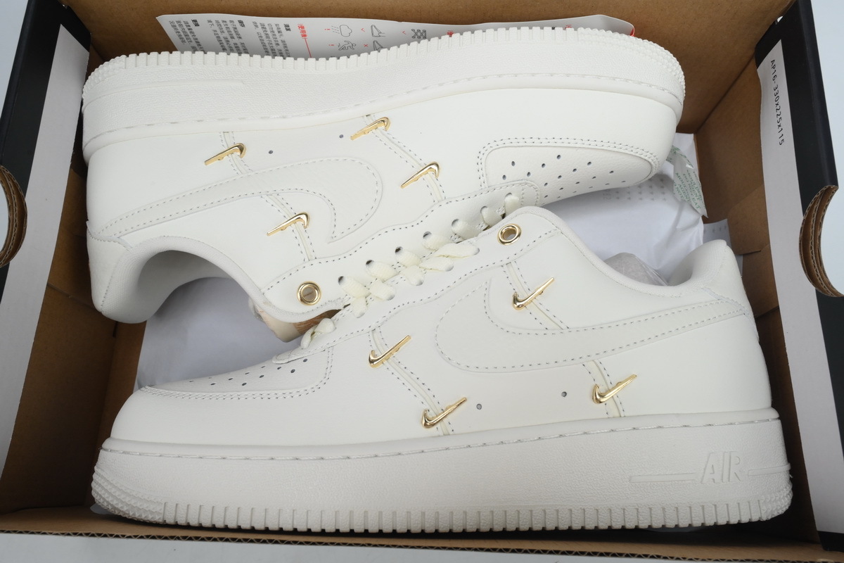 Coco Shoes Nike Air Force 1 '07 LX CN Sail Gold Mini Swooshes FV3654-111 - Cocoshoesvip.net