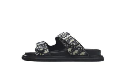 Dior Aqua Sandal Beige Black Dior Oblique Jacquard 3SA115ZSA_H561 01