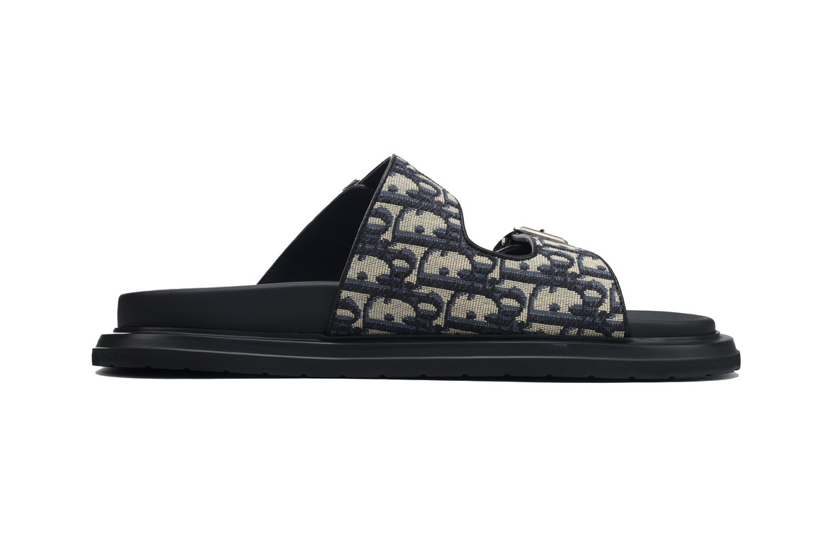 Coco Shoes Dior Aqua Sandal Beige Black Dior Oblique Jacquard 3SA115ZSA_H561 - Cocoshoesvip.net