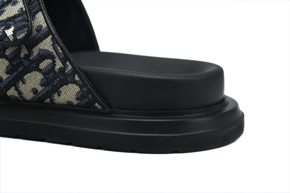 Coco Shoes Dior Aqua Sandal Beige Black Dior Oblique Jacquard 3SA115ZSA_H561 - Cocoshoesvip.net