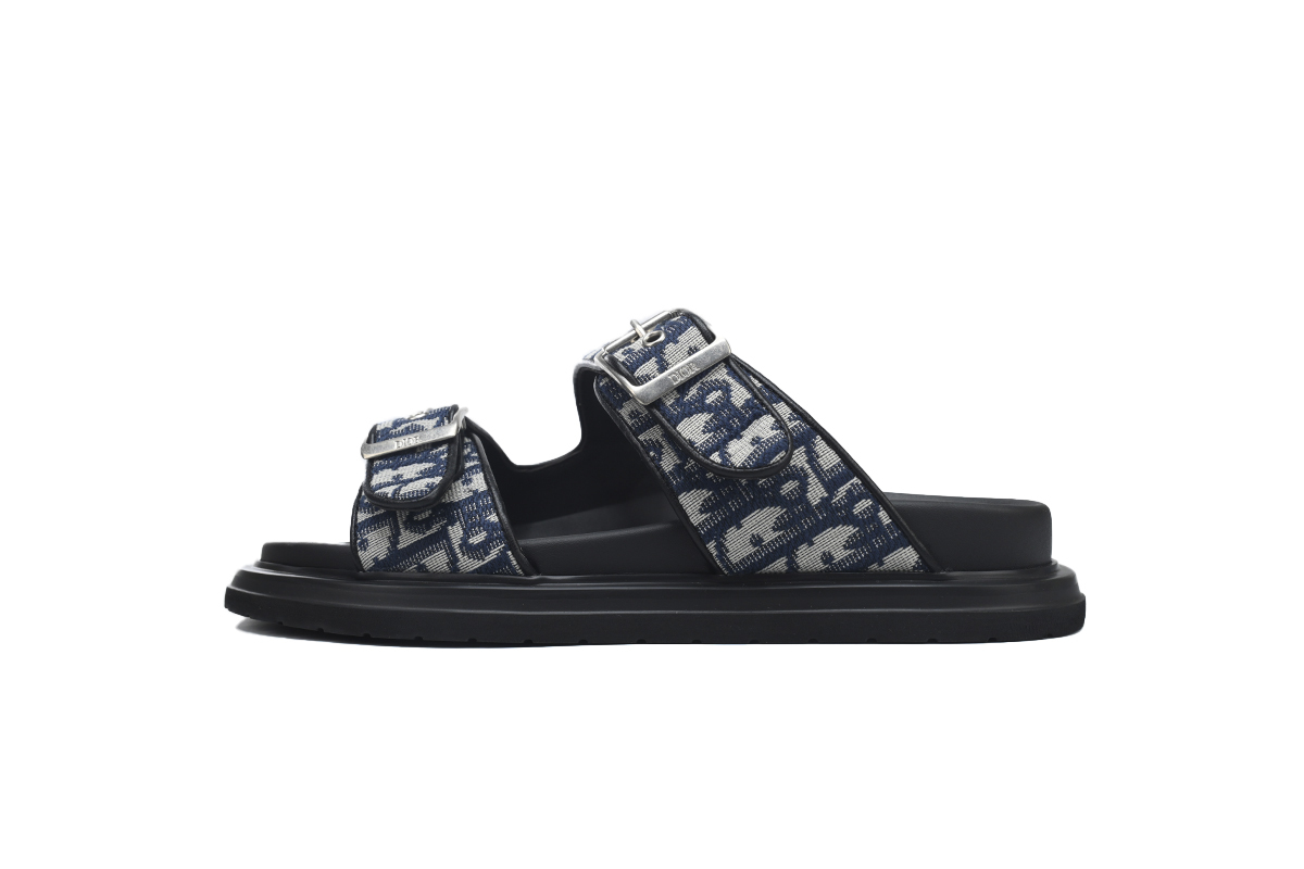 Coco Shoes Dior Aqua Sandal Beige Blue Dior Oblique Jacquard - Cocoshoesvip.net