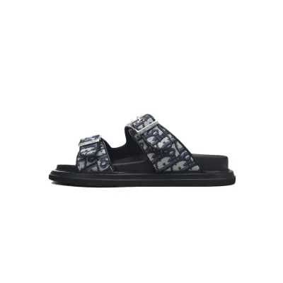 Dior Aqua Sandal Beige Blue Dior Oblique Jacquard 01