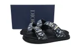 Coco Shoes Dior Aqua Sandal Beige Blue Dior Oblique Jacquard - Cocoshoesvip.net