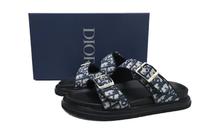 Dior Aqua Sandal Beige Blue Dior Oblique Jacquard 02