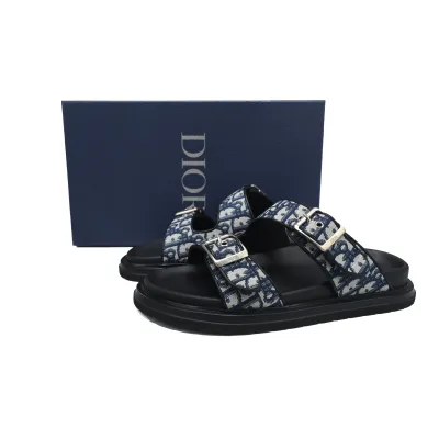 Dior Aqua Sandal Beige Blue Dior Oblique Jacquard 02