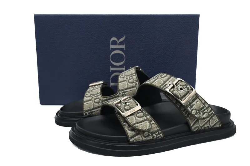 Coco Shoes Dior Aqua Sandal Beige Dior Oblique Jacquard - Cocoshoesvip.net