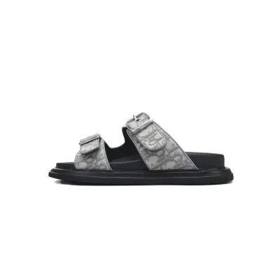 Dior Aqua Sandal Light Grey Dior Oblique Jacquard 01