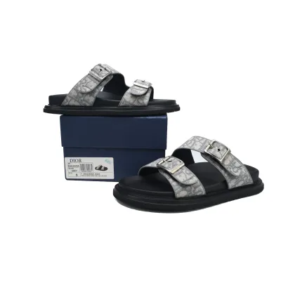 Dior Aqua Sandal Light Grey Dior Oblique Jacquard 02