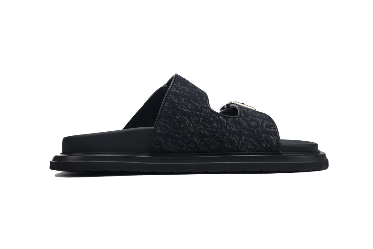 Coco Shoes Dior Aqua Sandal All Black Dior Oblique Jacquard - Cocoshoesvip.net