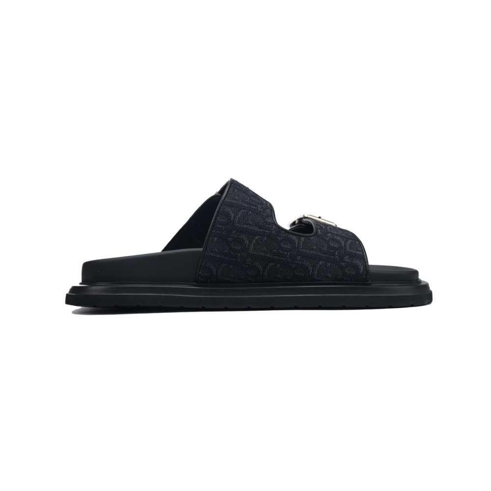 Coco Shoes Dior Aqua Sandal All Black Dior Oblique Jacquard - Cocoshoesvip.net