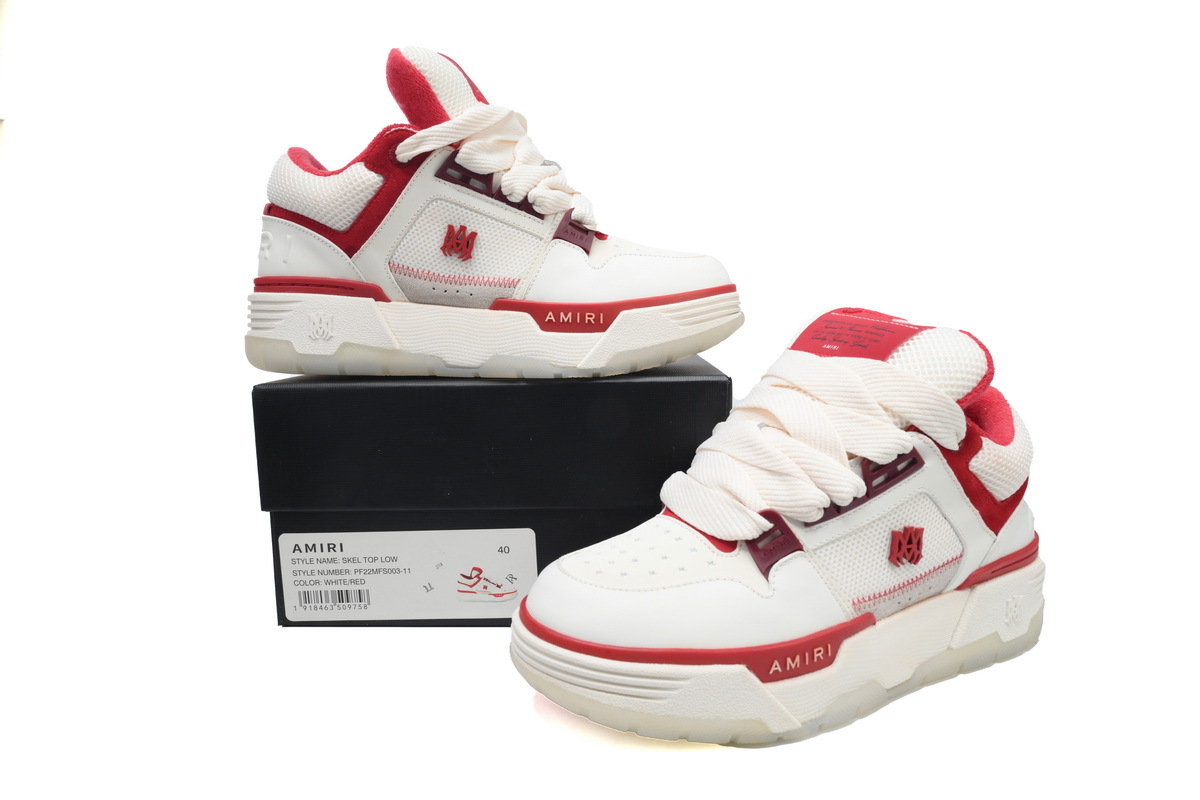 Coco Shoes AMIRI MA-1 White Red PS24MFS018 610 - Cocoshoesvip.net