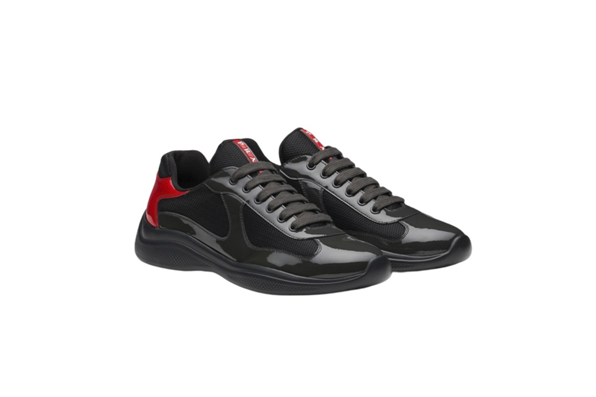 Coco Shoes Prada America's Cup Black and Red Silver - Cocoshoesvip.net