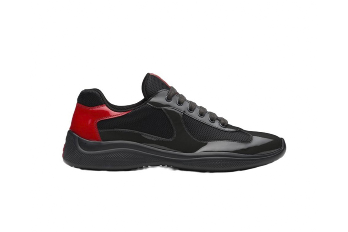 Coco Shoes Prada America's Cup Black and Red Silver - Cocoshoesvip.net