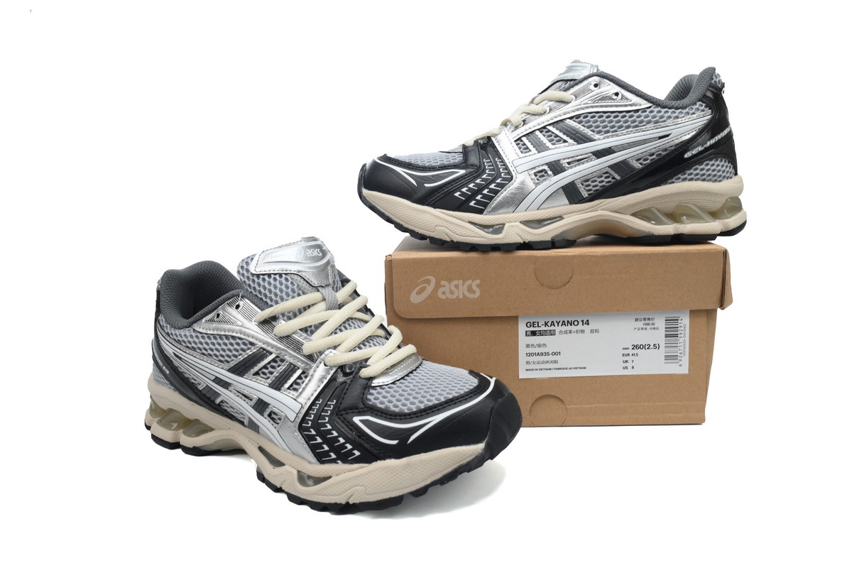 Coco Shoes ASICS Gel-Kayano 14 Black Glacier Grey Silver 1201A935-001 - Cocoshoesvip.net