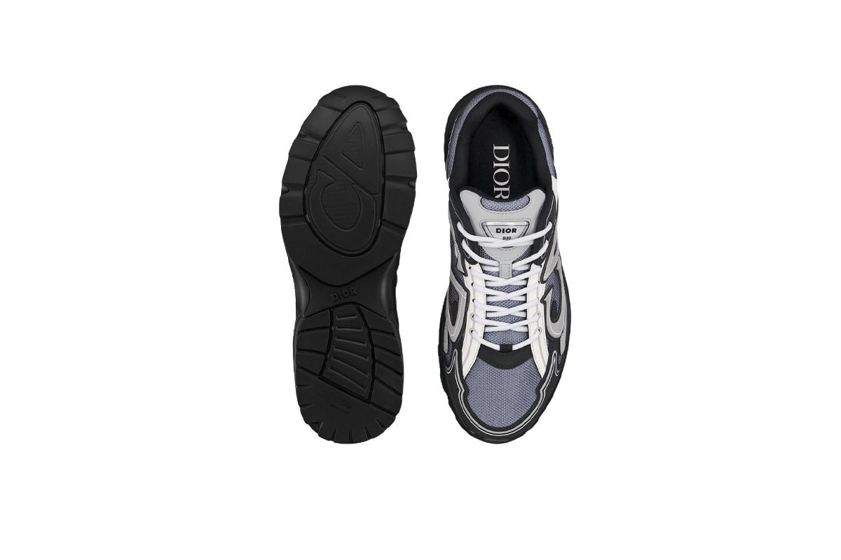Coco Shoes Dior B30 Sneaker Blue Mesh with Gray White and Black Technical Fabric 3SN279ZRB_H068 - Cocoshoesvip.net
