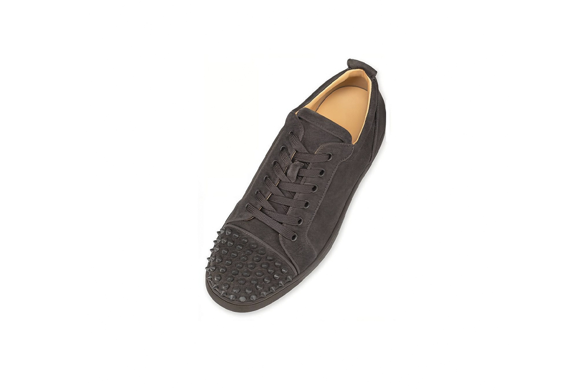 Coco Shoes Christian Louboutin Louis Junior Spikes Veau Velours Sneaker Brown 3160934E428 - Cocoshoesvip.net
