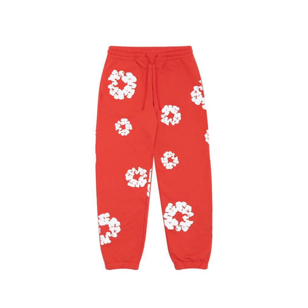 Coco Shoes Denim Tears The Cotton Wreath Sweatpants Red - Cocoshoesvip.net
