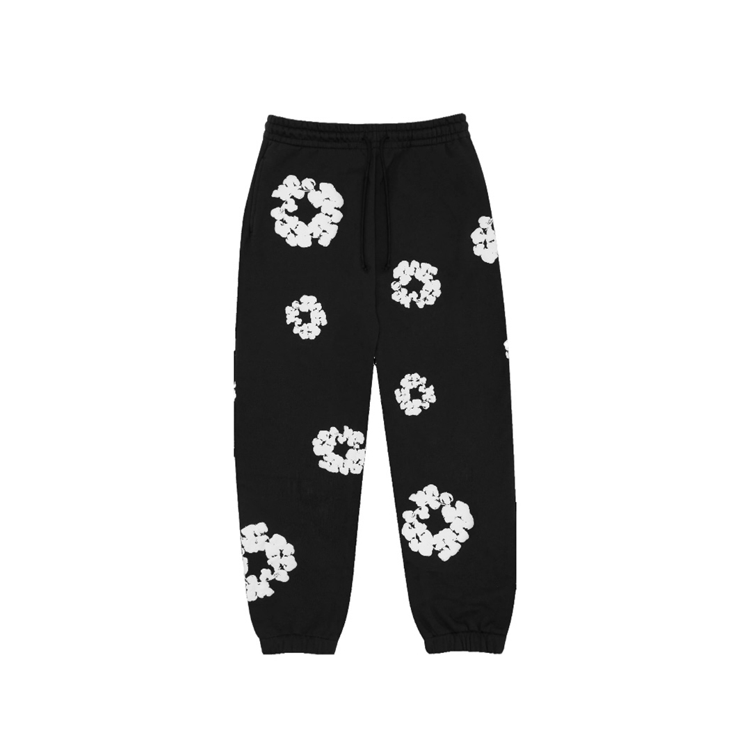 Coco Shoes Denim Tears The Cotton Wreath Sweatpants Black - Cocoshoesvip.net