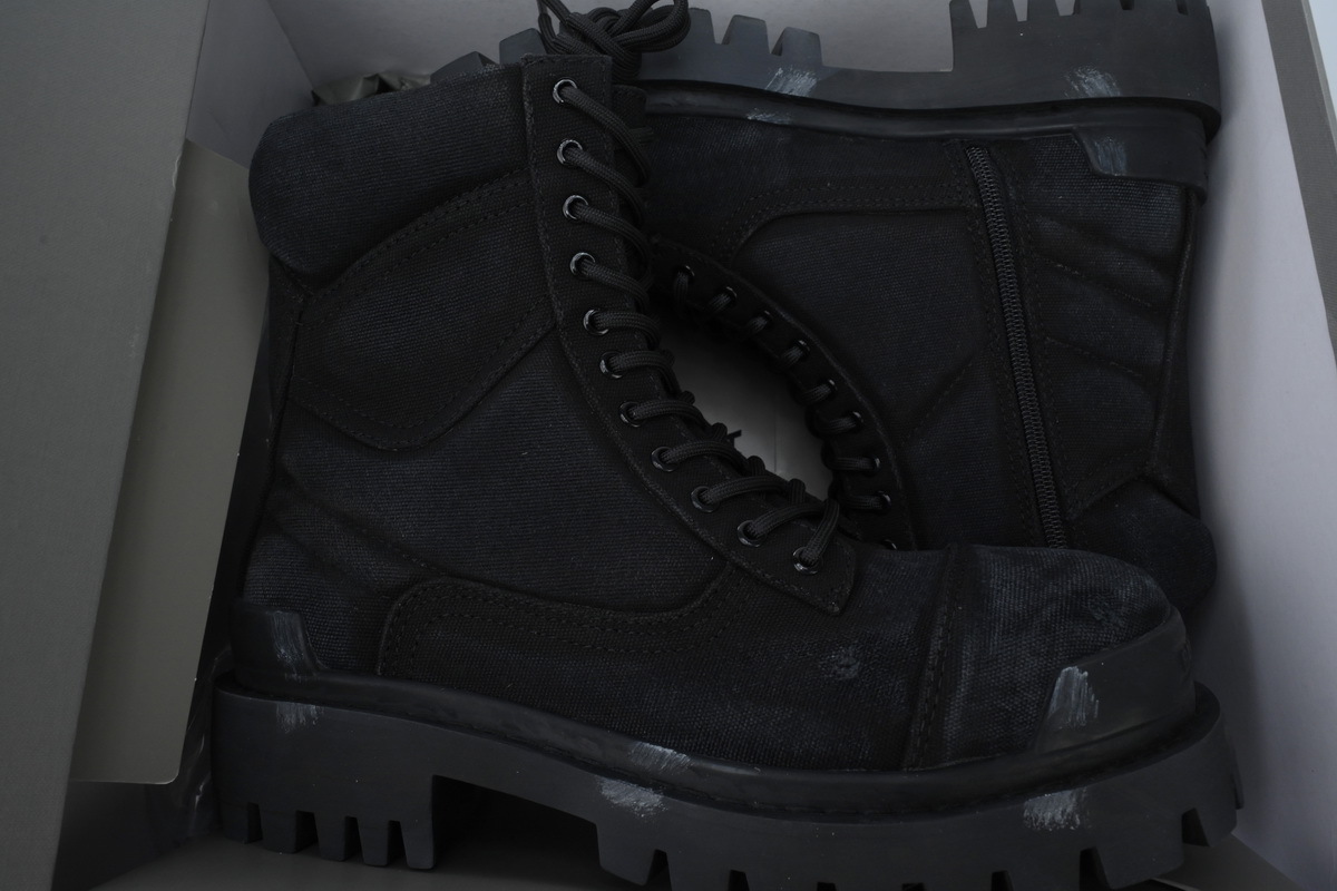 Coco Shoes Balenciaga Strike 2MM Lace-up Boots in Black 694060-W2H11-1000 - Cocoshoesvip.net