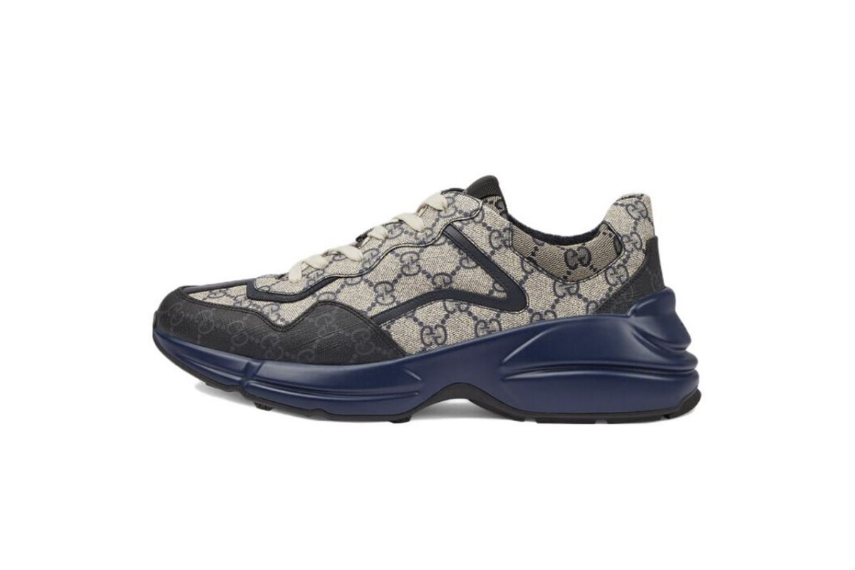 Coco Shoes Gucci Rython GG Grey Navy 692909 UIQ20 1060 - Cocoshoesvip.net