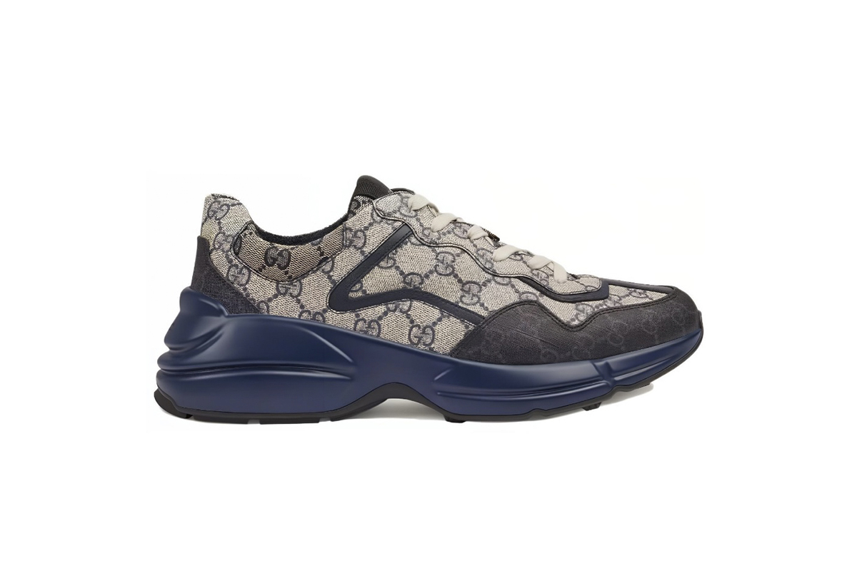 Coco Shoes Gucci Rython GG Grey Navy 692909 UIQ20 1060 - Cocoshoesvip.net