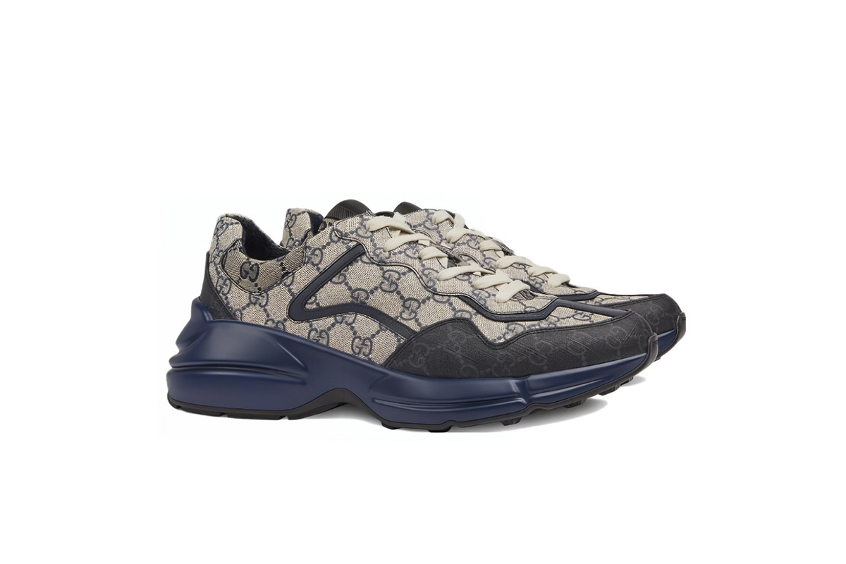 Coco Shoes Gucci Rython GG Grey Navy 692909 UIQ20 1060 - Cocoshoesvip.net