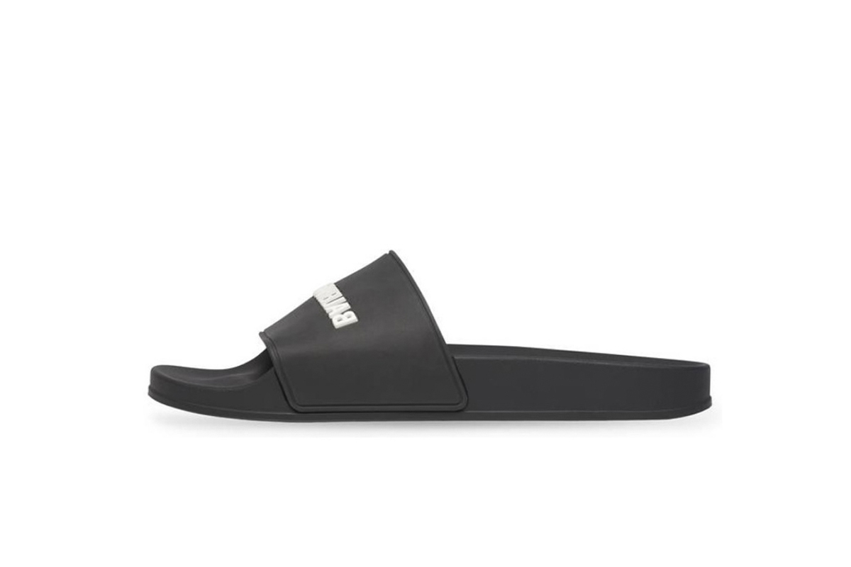 Coco Shoes Balenciaga Pool Slide Black White 565547W1S801006 - Cocoshoesvip.net