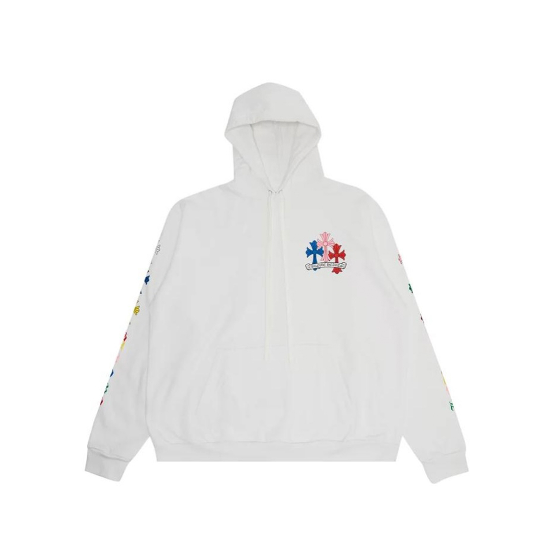 Coco Shoes Chrome Hearts Multi Color Cross Hoodie White - Cocoshoesvip.net