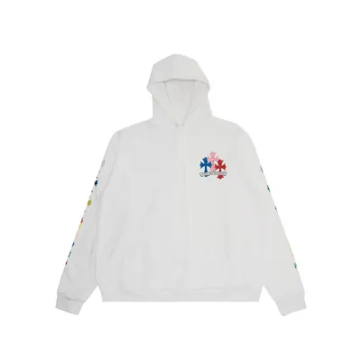 Chrome Hearts Multi Color Cross Hoodie White 02