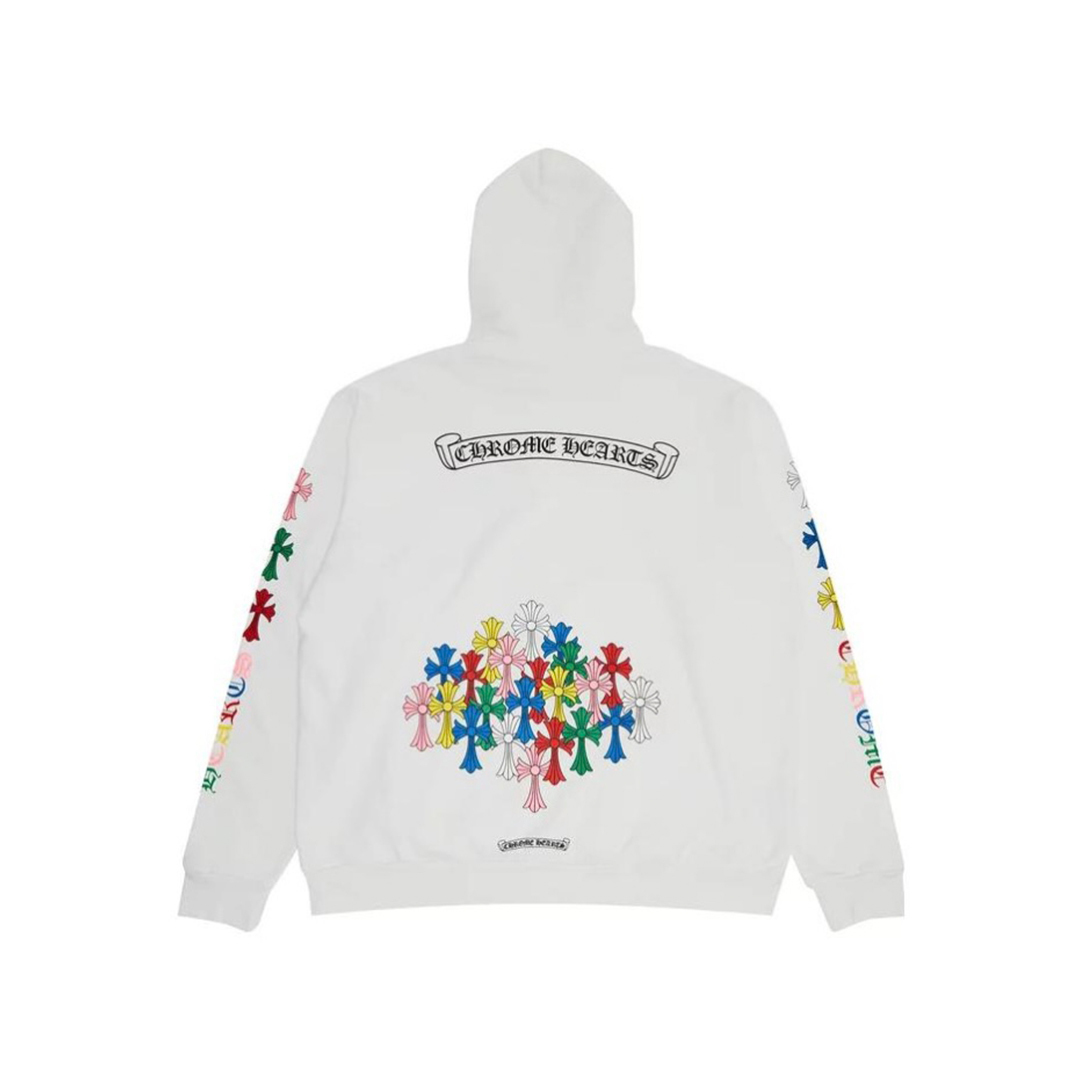 Coco Shoes Chrome Hearts Multi Color Cross Hoodie White - Cocoshoesvip.net
