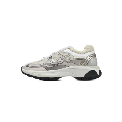 Chanel Fabric Laminated Low Top Sneakers Rose Gold G45078 B13308 NP518 01