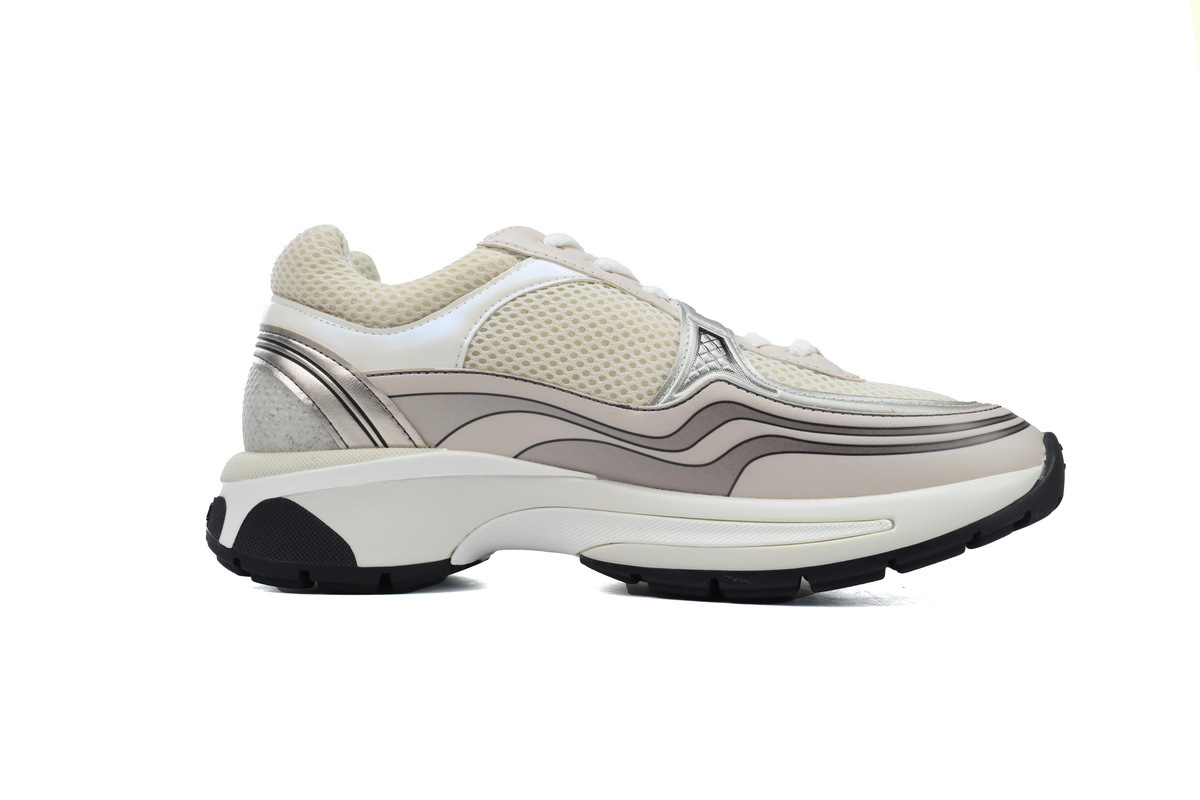 Coco Shoes Chanel Fabric Laminated Low Top Sneakers Rose Gold G45078 B13308 NP518 - Cocoshoesvip.net