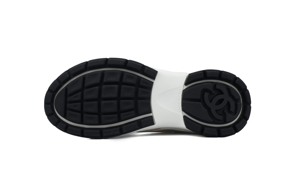 Coco Shoes Chanel Fabric Laminated Low Top Sneakers Rose Gold G45078 B13308 NP518 - Cocoshoesvip.net