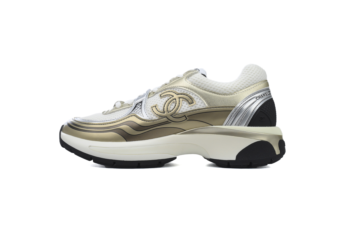 Coco Shoes Chanel Fabric Laminated Low Top Sneakers Khaki G39792 Y56368 K5450 - Cocoshoesvip.net