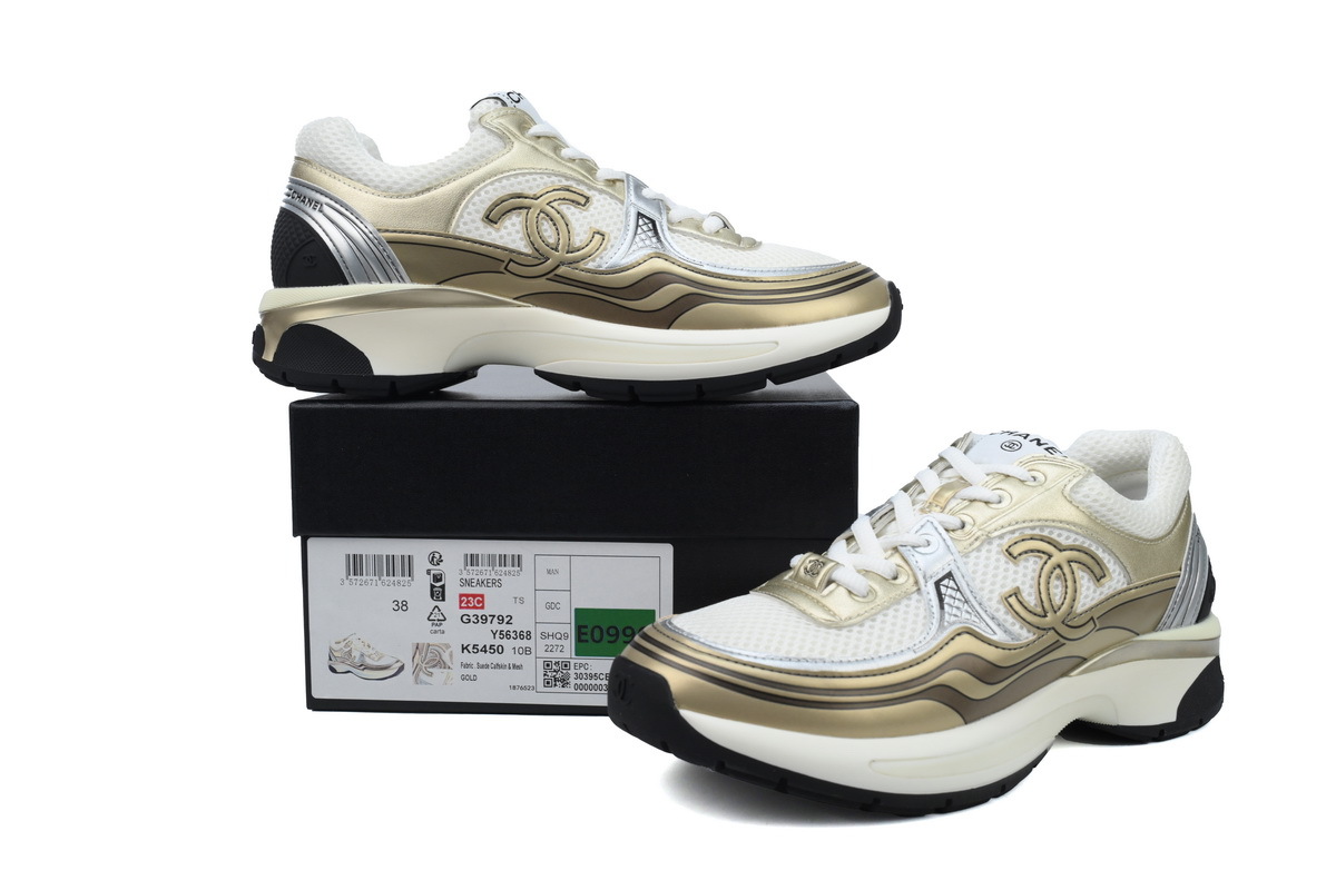 Coco Shoes Chanel Fabric Laminated Low Top Sneakers Khaki G39792 Y56368 K5450 - Cocoshoesvip.net