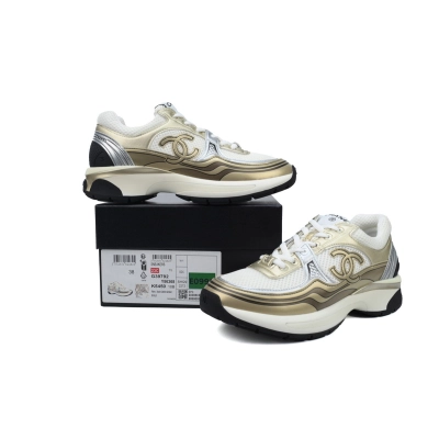 Chanel Fabric Laminated Low Top Sneakers Khaki G39792 Y56368 K5450 02