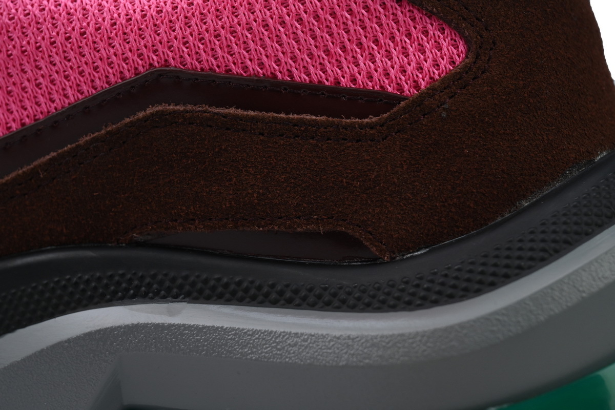 Coco Shoes Prada Prada Brushed Leather Sneakers Bike Fabric Suede Garnet Peony Pink 2EG424_3LNN_F0KFF - Cocoshoesvip.net