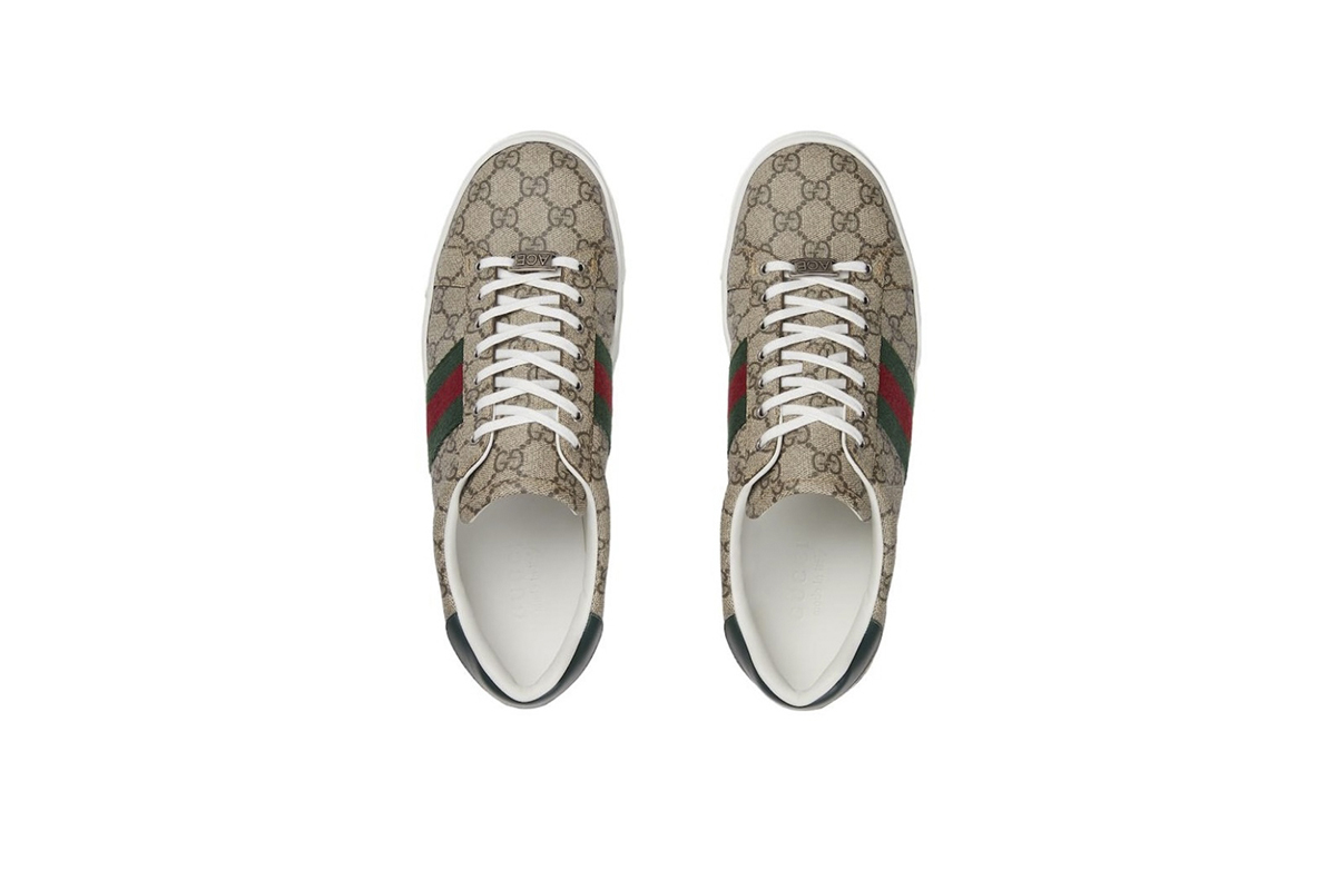Coco Shoes Gucci Ace Web Beige Ebony 760775 FACMZ 9746 - Cocoshoesvip.net