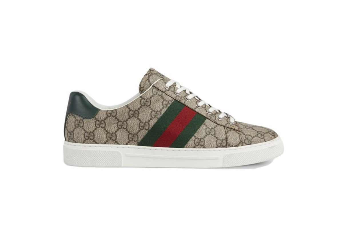 Coco Shoes Gucci Ace Web Beige Ebony 760775 FACMZ 9746 - Cocoshoesvip.net