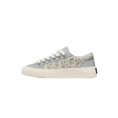 Coco Shoes Dior B33 Sneaker Gray Smooth Calfskin / Cream Oblique Raised Embroidery 3SN303ZYQ H868 01