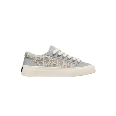 Coco Shoes Dior B33 Sneaker Gray Smooth Calfskin / Cream Oblique Raised Embroidery 3SN303ZYQ H868 02