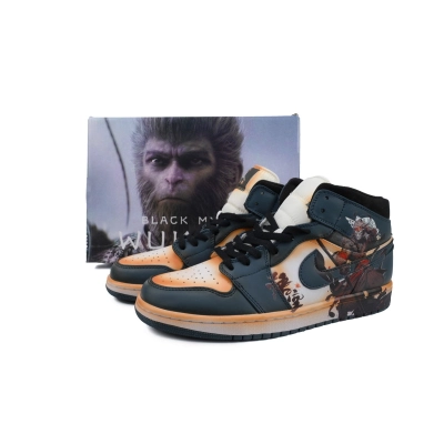 Coco Shoes Air Jordan 1 Mid Black Myth Wukong v3 Shoes Sneakers 554724-411 02