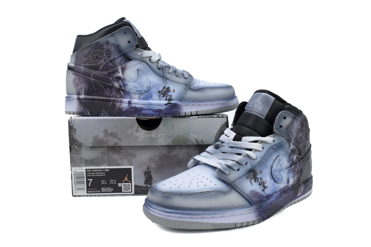 Coco Shoes Air Jordan 1 Mid Black Myth Wukong v2 Shoes Sneakers 554724-078 - Cocoshoesvip.net
