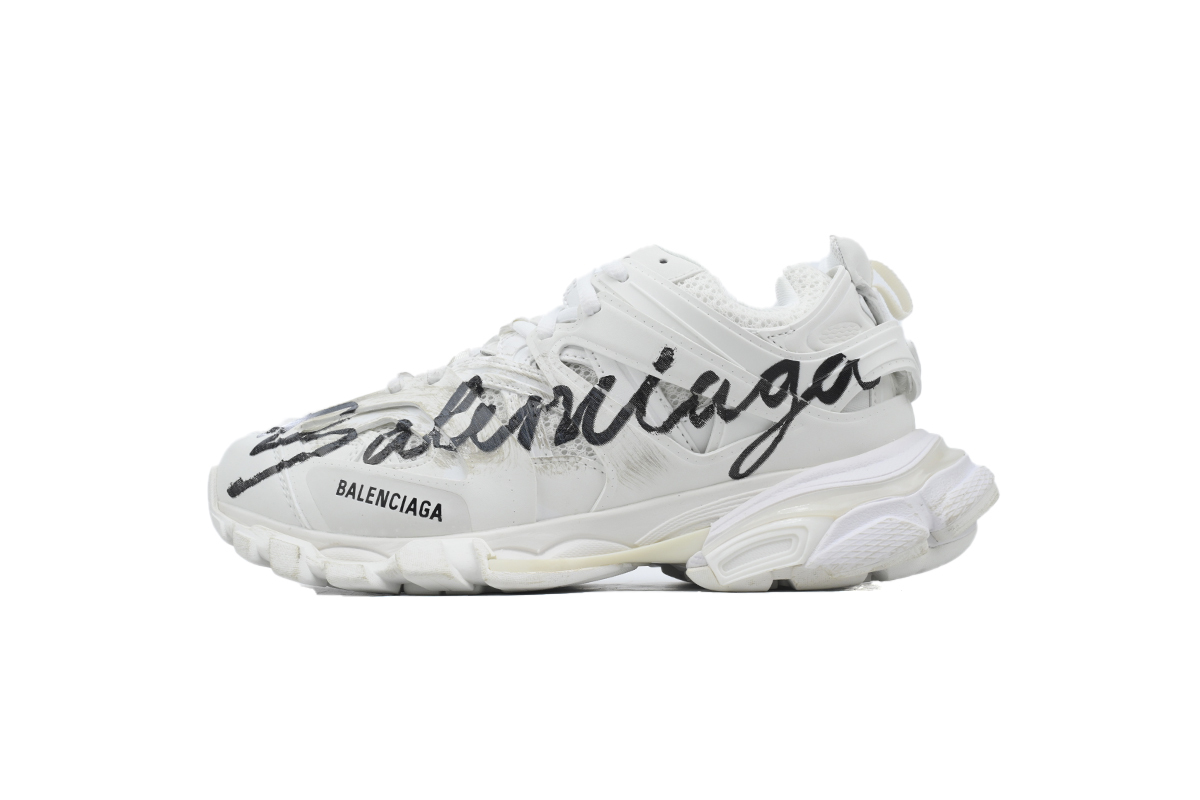 Coco Shoes Balenciaga Track.2 Signature Sneaker in White/black 542436 WTRHW 9010 - Cocoshoesvip.net