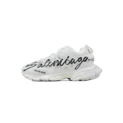 Balenciaga Track.2 Signature Sneaker in White/black 542436 WTRHW 9010 01