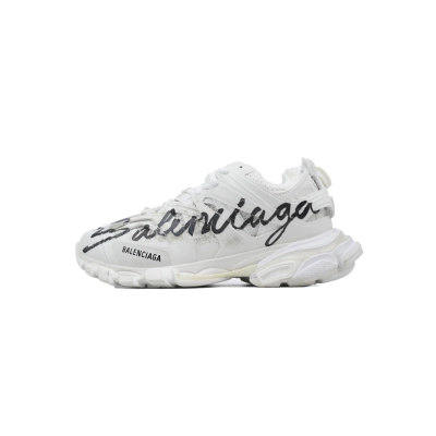 Balenciaga Track.2 Signature Sneaker in White/black 542436 WTRHW 9010 01