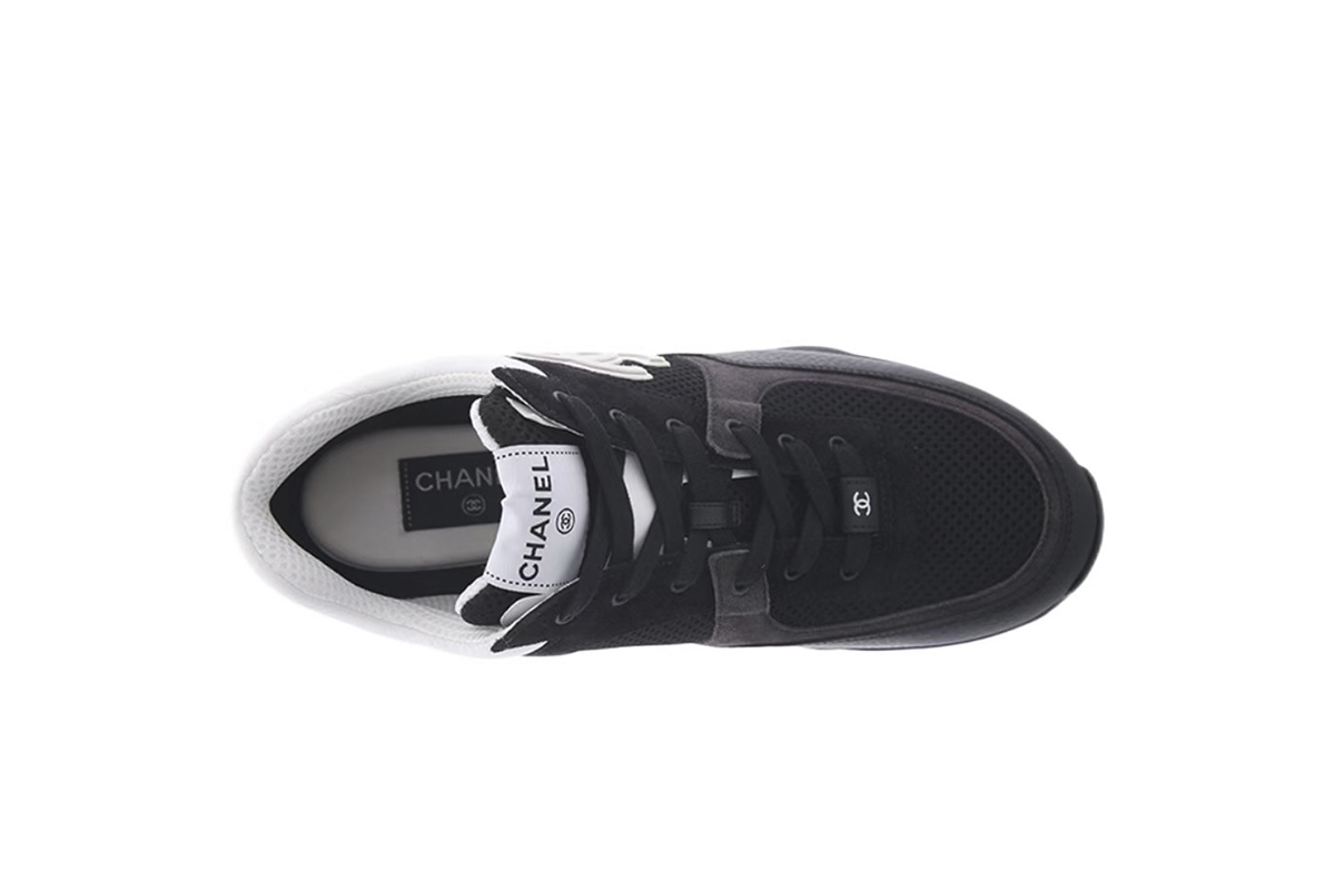 Chanel Low Top Trainer Black White G38299 Y55720 K3845