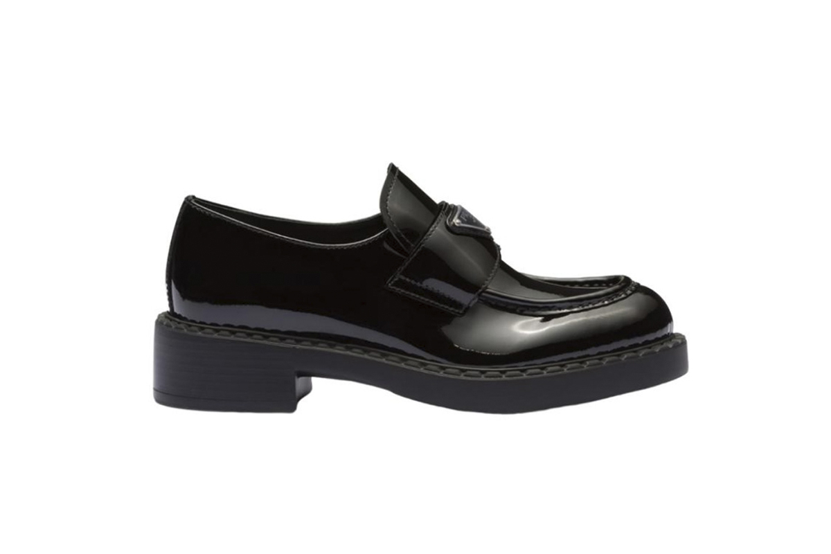 Coco Shoes Prada Chocolate 50mm Loafer Black Brushed Leather 1D246M JHR FO002 F B050 - Cocoshoesvip.net
