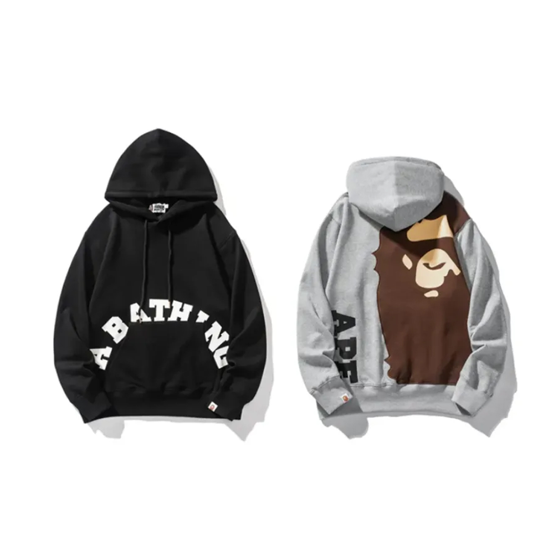 Coco Shoes BAPE Giant Ape Head Hoodie Black & Grey - Cocoshoesvip.net