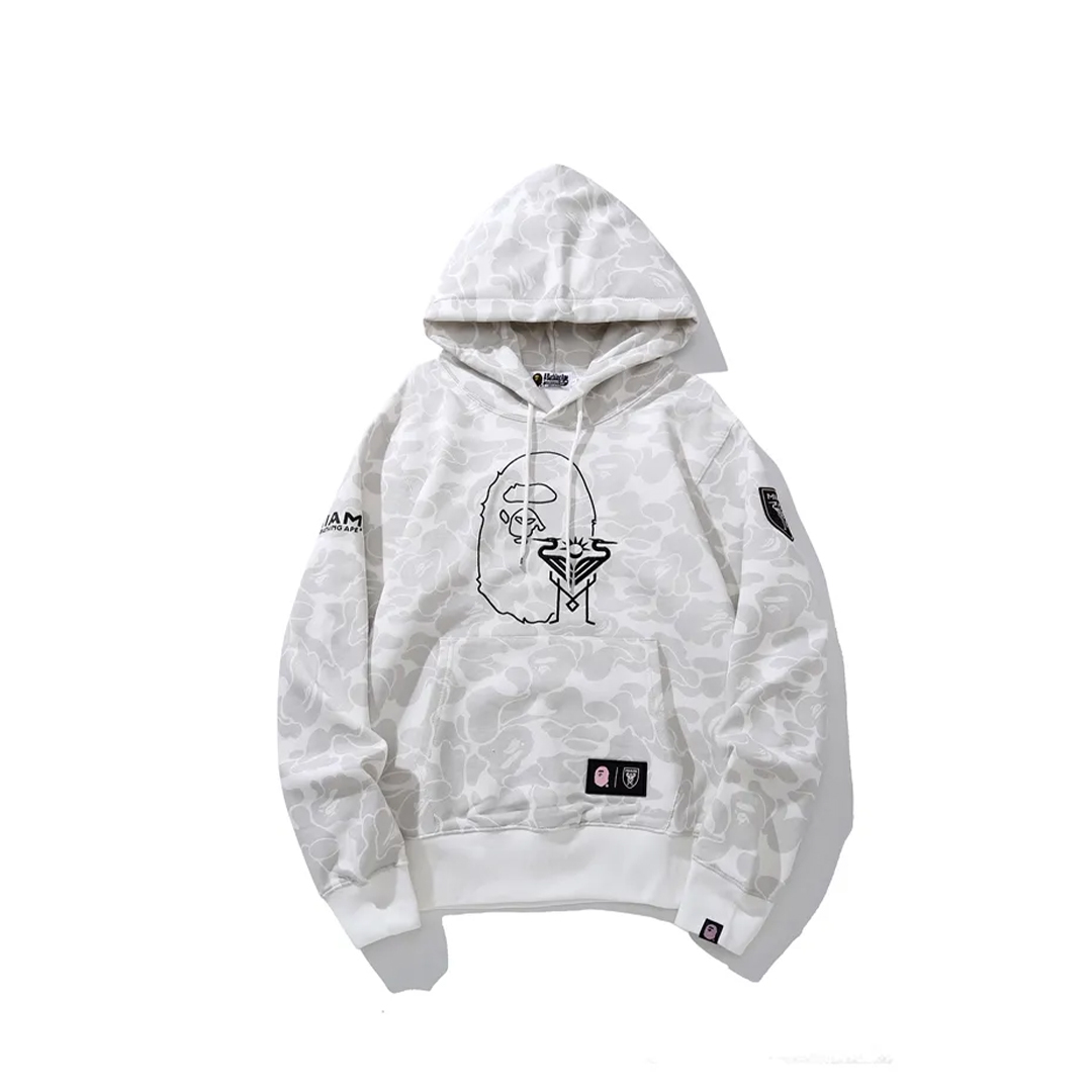 Coco Shoes BAPE x Inter Miami CF Camo Pullover Hoodie White & Black & Pink - Cocoshoesvip.net